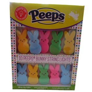 Peeps Bunny String 10 Light Batteries Not Included New Easter Bonnets or Baskets